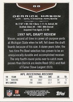 2009 Bowman Draft Picks #88 Derrick Mason Back