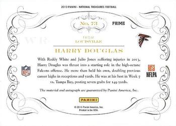 2013 Panini National Treasures - Century Signature Materials Black #73 Harry Douglas Back