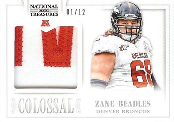 2013 Panini National Treasures - Colossal Pro Bowl Prime Patch Conference #2 Zane Beadles Front