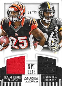 2013 Panini National Treasures - Rookie NFL Gear Combo Player Materials #28 Giovani Bernard / Le'Veon Bell Front