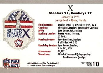 1990-91 Pro Set Super Bowl XXV Silver Anniversary Commemorative #10 SB X Ticket Back
