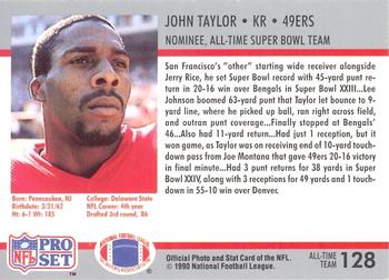 1990-91 Pro Set Super Bowl XXV Silver Anniversary Commemorative #128 John Taylor Back