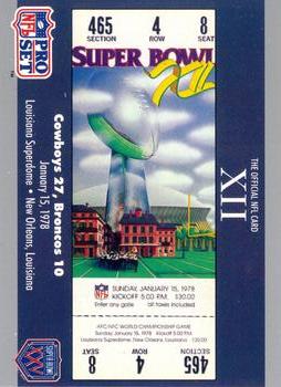 1990-91 Pro Set Super Bowl XXV Silver Anniversary Commemorative #12 SB XII Ticket Front