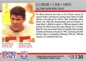 1990-91 Pro Set Super Bowl XXV Silver Anniversary Commemorative #130 E.J. Holub Back