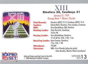 1990-91 Pro Set Super Bowl XXV Silver Anniversary Commemorative #13 SB XIII Ticket Back
