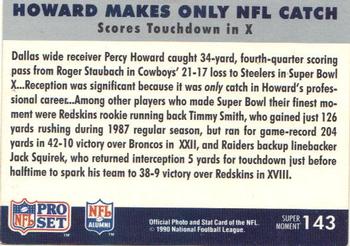 1990-91 Pro Set Super Bowl XXV Silver Anniversary Commemorative #143 Howard Makes Only NFL Catch Back