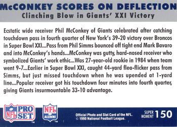 1990-91 Pro Set Super Bowl XXV Silver Anniversary Commemorative #150 McConkey Scores on Deflection Back