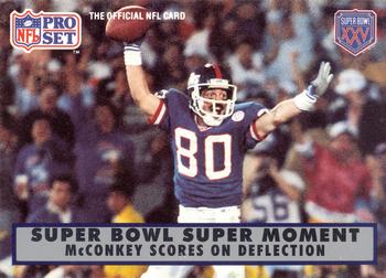 1990-91 Pro Set Super Bowl XXV Silver Anniversary Commemorative #150 McConkey Scores on Deflection Front
