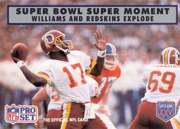 1990-91 Pro Set Super Bowl XXV Silver Anniversary Commemorative #151 Williams and Redskins Explode Front