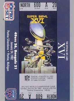 1990-91 Pro Set Super Bowl XXV Silver Anniversary Commemorative #16 SB XVI Ticket Front