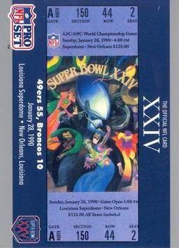 1990-91 Pro Set Super Bowl XXV Silver Anniversary Commemorative #24 SB XXIV Ticket Front