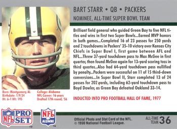 1990-91 Pro Set Super Bowl XXV Silver Anniversary Commemorative #36 Bart Starr Back