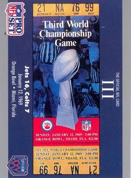 1990-91 Pro Set Super Bowl XXV Silver Anniversary Commemorative #3 SB III Ticket Front