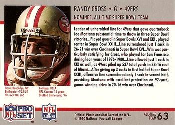 1990-91 Pro Set Super Bowl XXV Silver Anniversary Commemorative #63 Randy Cross Back