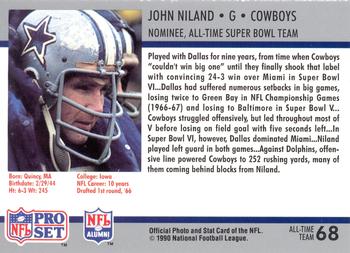1990-91 Pro Set Super Bowl XXV Silver Anniversary Commemorative #68 John Niland Back