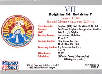 1990-91 Pro Set Super Bowl XXV Silver Anniversary Commemorative #7 SB VII Ticket Back