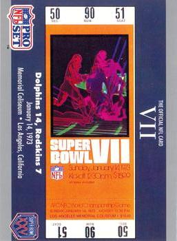 1990-91 Pro Set Super Bowl XXV Silver Anniversary Commemorative #7 SB VII Ticket Front