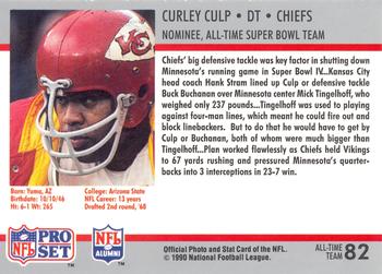 1990-91 Pro Set Super Bowl XXV Silver Anniversary Commemorative #82 Curley Culp Back