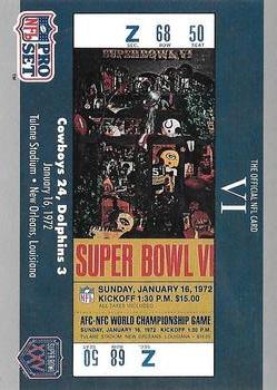 1990-91 Pro Set Super Bowl XXV Silver Anniversary Commemorative #6 SB VI Ticket Front