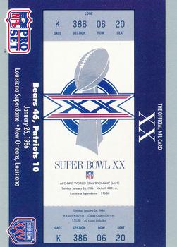 1990-91 Pro Set Super Bowl XXV Silver Anniversary Commemorative #20 SB XX Ticket Front