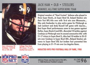 1990-91 Pro Set Super Bowl XXV Silver Anniversary Commemorative #96 Jack Ham Back