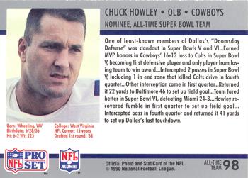 1990-91 Pro Set Super Bowl XXV Silver Anniversary Commemorative #98 Chuck Howley Back