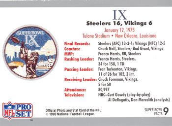 1990-91 Pro Set Super Bowl XXV Silver Anniversary Commemorative #9 SB IX Ticket Back