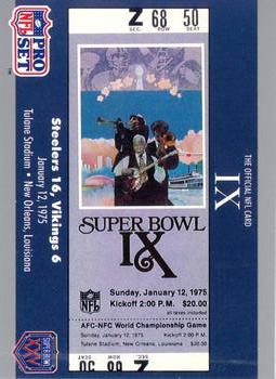 1990-91 Pro Set Super Bowl XXV Silver Anniversary Commemorative #9 SB IX Ticket Front
