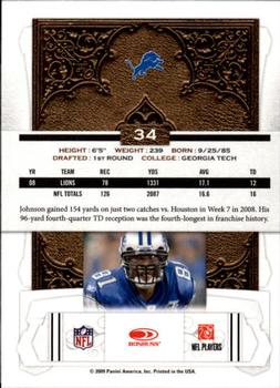 2009 Donruss Classics #34 Calvin Johnson Back