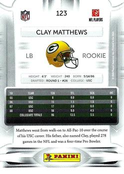2009 Playoff Prestige #123 Clay Matthews Back