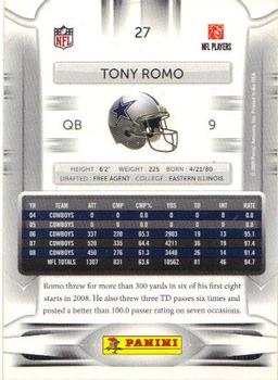 2009 Playoff Prestige #27 Tony Romo Back