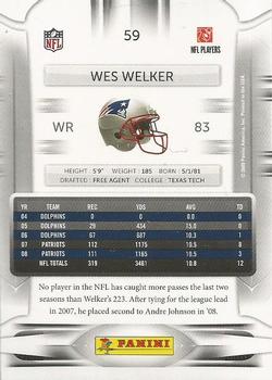 2009 Playoff Prestige #59 Wes Welker Back