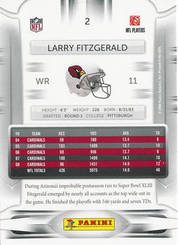 2009 Playoff Prestige #2 Larry Fitzgerald Back