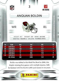 2009 Playoff Prestige #3 Anquan Boldin Back