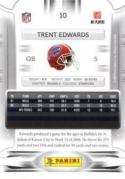 2009 Playoff Prestige #10 Trent Edwards Back