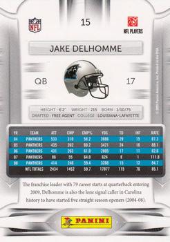 2009 Playoff Prestige #15 Jake Delhomme Back