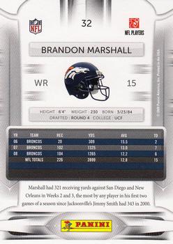 2009 Playoff Prestige #32 Brandon Marshall Back