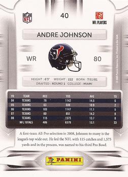 2009 Playoff Prestige #40 Andre Johnson Back