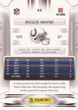 2009 Playoff Prestige #44 Reggie Wayne Back