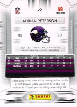 2009 Playoff Prestige #55 Adrian Peterson Back