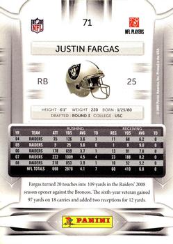 2009 Playoff Prestige #71 Justin Fargas Back