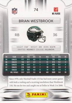 2009 Playoff Prestige #74 Brian Westbrook Back