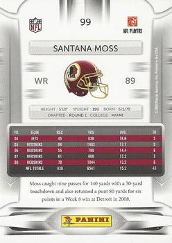 2009 Playoff Prestige #99 Santana Moss Back