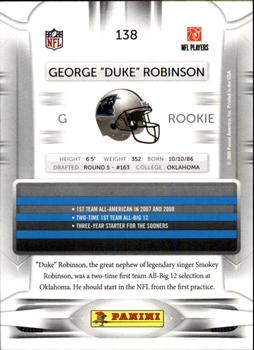 2009 Playoff Prestige #138 Duke Robinson Back
