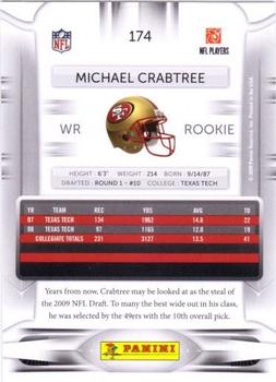 2009 Playoff Prestige #174b Michael Crabtree Back