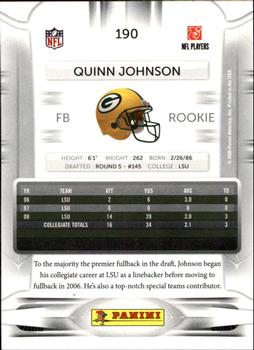 2009 Playoff Prestige #190 Quinn Johnson Back