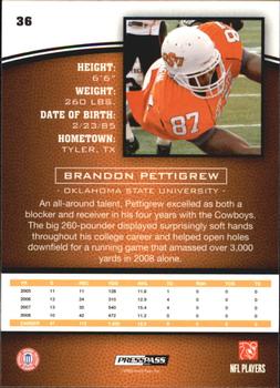 2009 Press Pass #36 Brandon Pettigrew Back