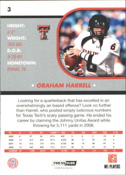 2009 Press Pass SE #3 Graham Harrell Back