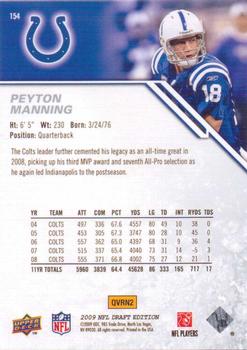 2009 Upper Deck Draft Edition #154 Peyton Manning Back