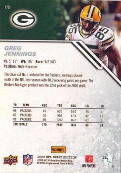 2009 Upper Deck Draft Edition #170 Greg Jennings Back